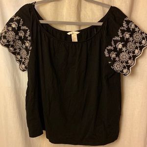 Black off shoulder shirt
